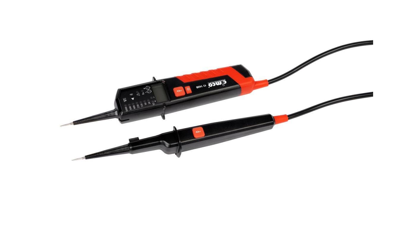 Tester Napięcia Wskaźnik Napięcia FI-/RCD 12-690V AC/DC Wyświetlacz LCD LED 111438 Cimco
