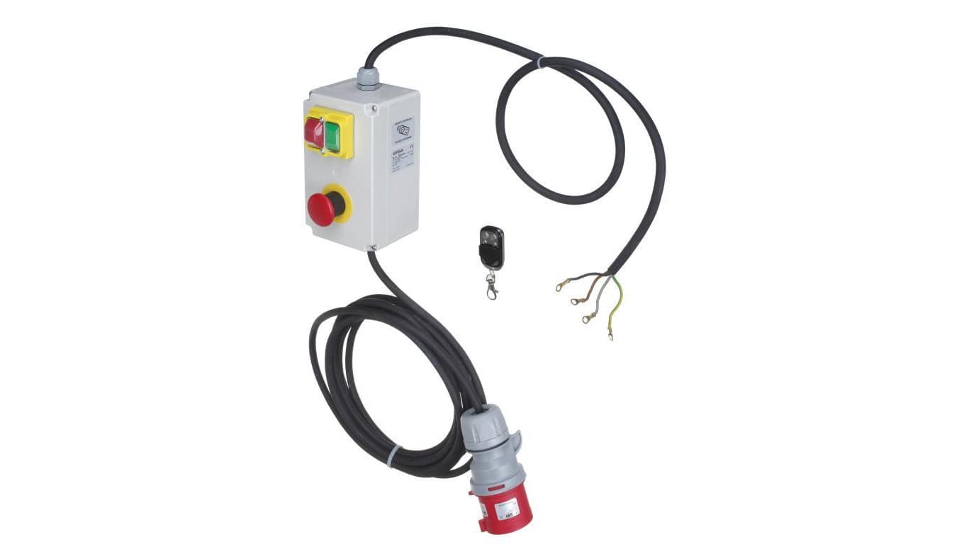 Trójfazowy wyłącznik max. 3~ 400V / 9A / 4kW sterowany pilotem bezprzewodowym, nastawa zabezpieczenia termicznego 4,0A Us400VAC