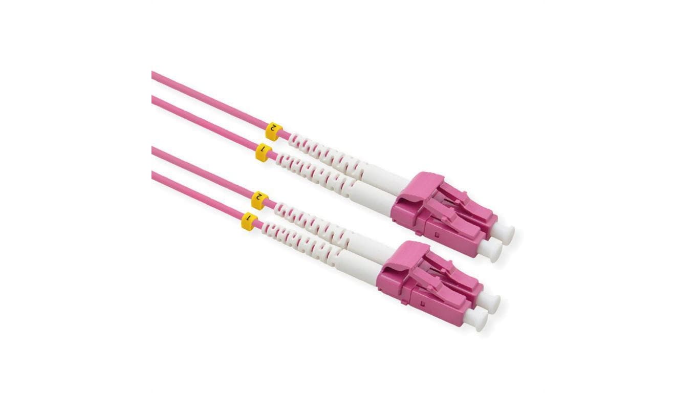 VALUE F.O. Kabel 50/125µm OM4, LC/LC, złącze niskostratne, fioletowy, 7 m