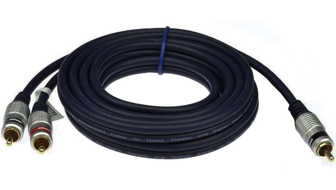 VITALCO RKD180 Kabel Audio do Subwoofera 1x RCA Cinch (wtyk) / 2x RCA Cinch (wtyk) 3m