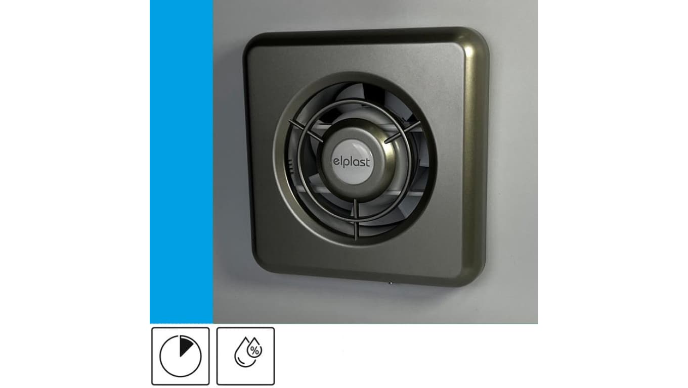 Wentylator domowy Classic 100HTGF czujnik wilgotności z opóźnieniem czasowym, fi 100 mm, kolor złoty