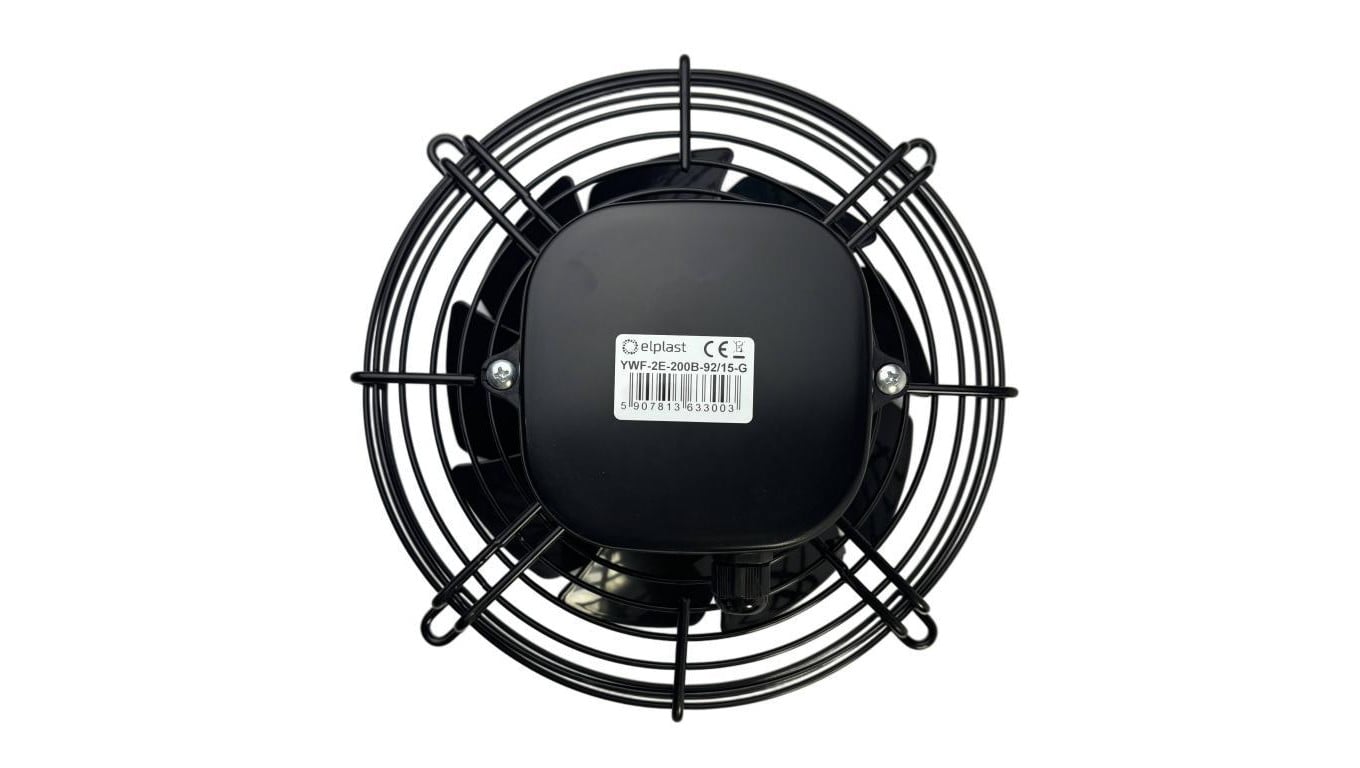 Wentylator ścienny przemysłowy okrągły YWF-2E-200B-92/15-G wyciągowy, fi 200 mm, 780 m3/h
