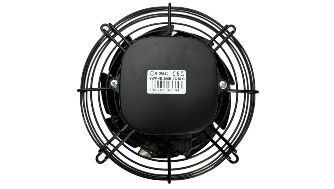 Wentylator ścienny przemysłowy okrągły YWF-4E-200B-92/15-G wyciągowy, fi 200 mm, 415 m3/h