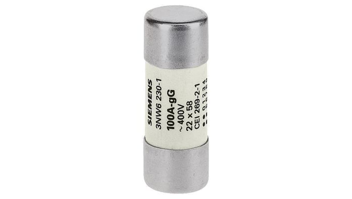 Wkładka bezpiecznikowa cylindryczna gG NFC 22x58mm 500V AC 100A bez wskaźnika 3NW6230-1