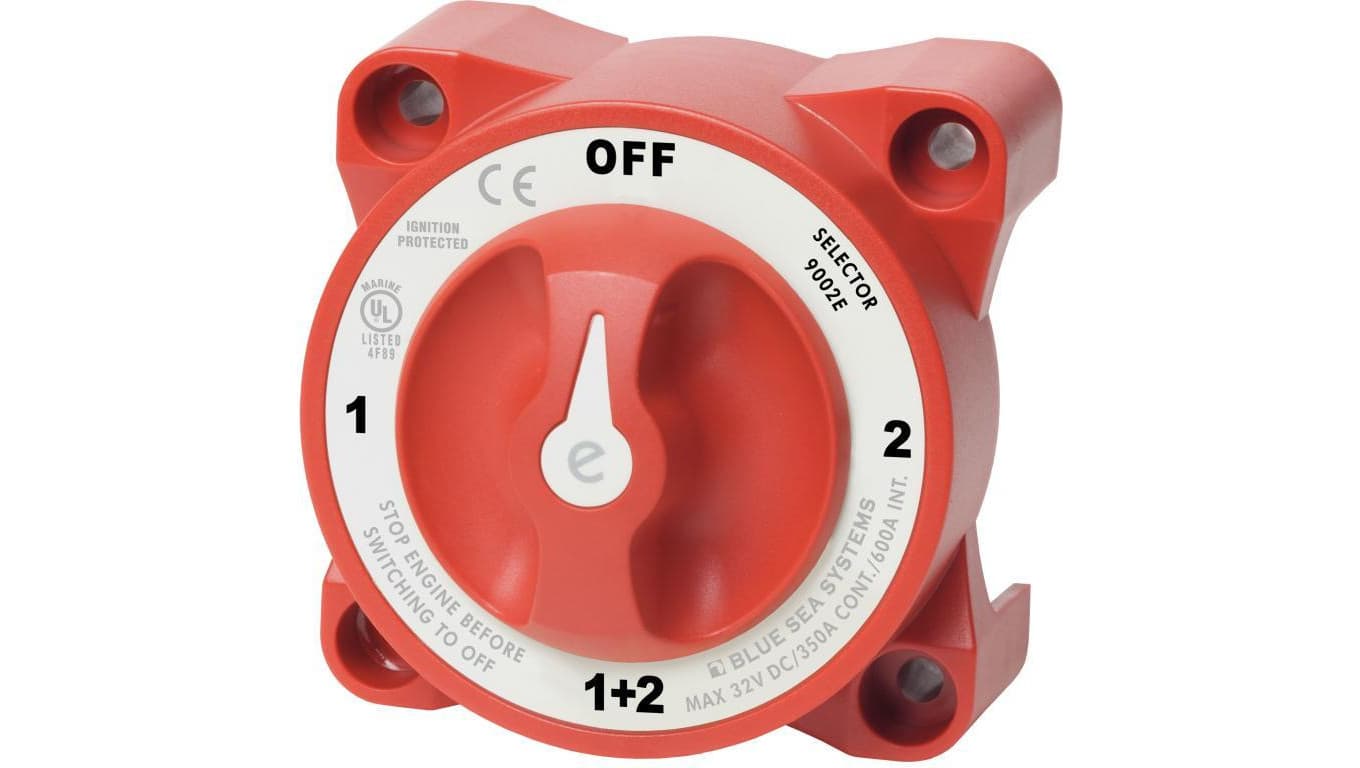 Wyłącznik baterii Blue Sea e-Series Selector z AFD, 325A