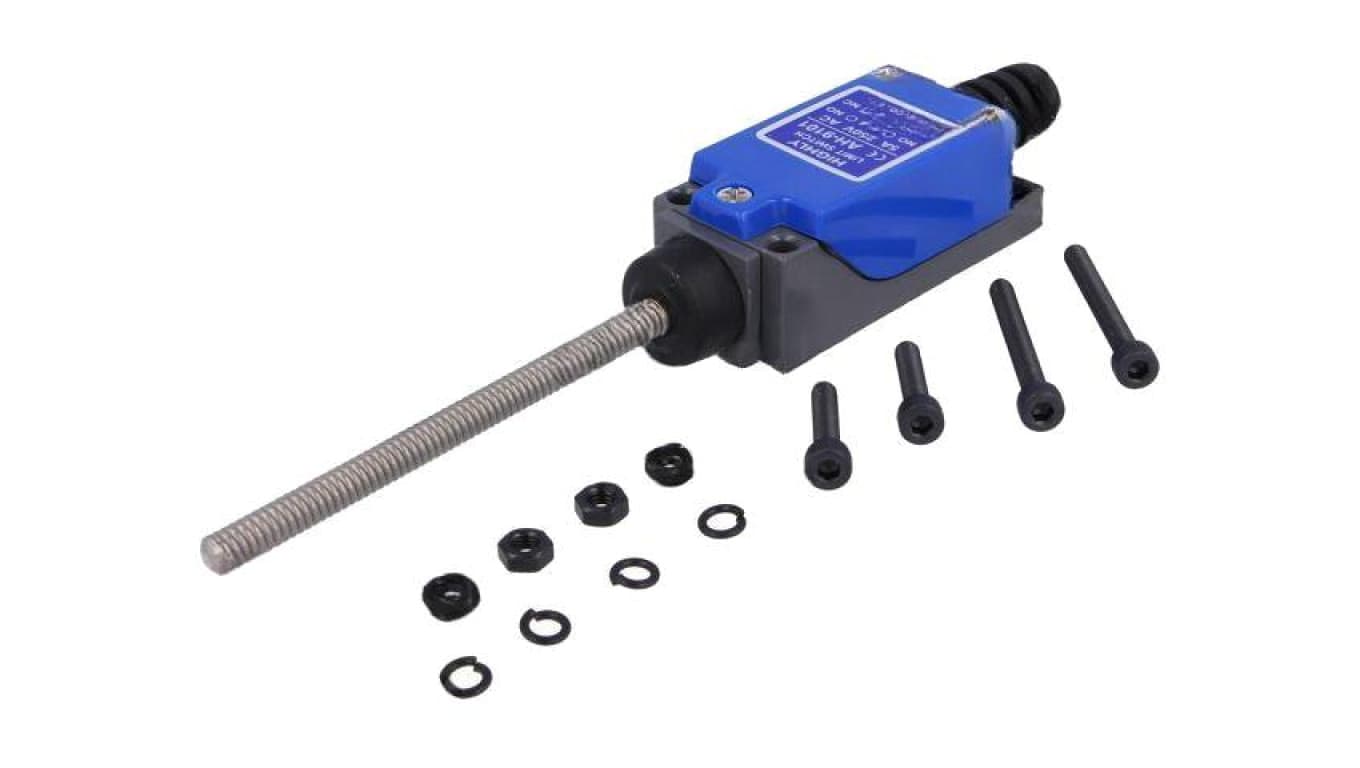 Wyłącznik krańcowy sprężyna o długości całkowitej 80mm NO + NC 5A AH9101