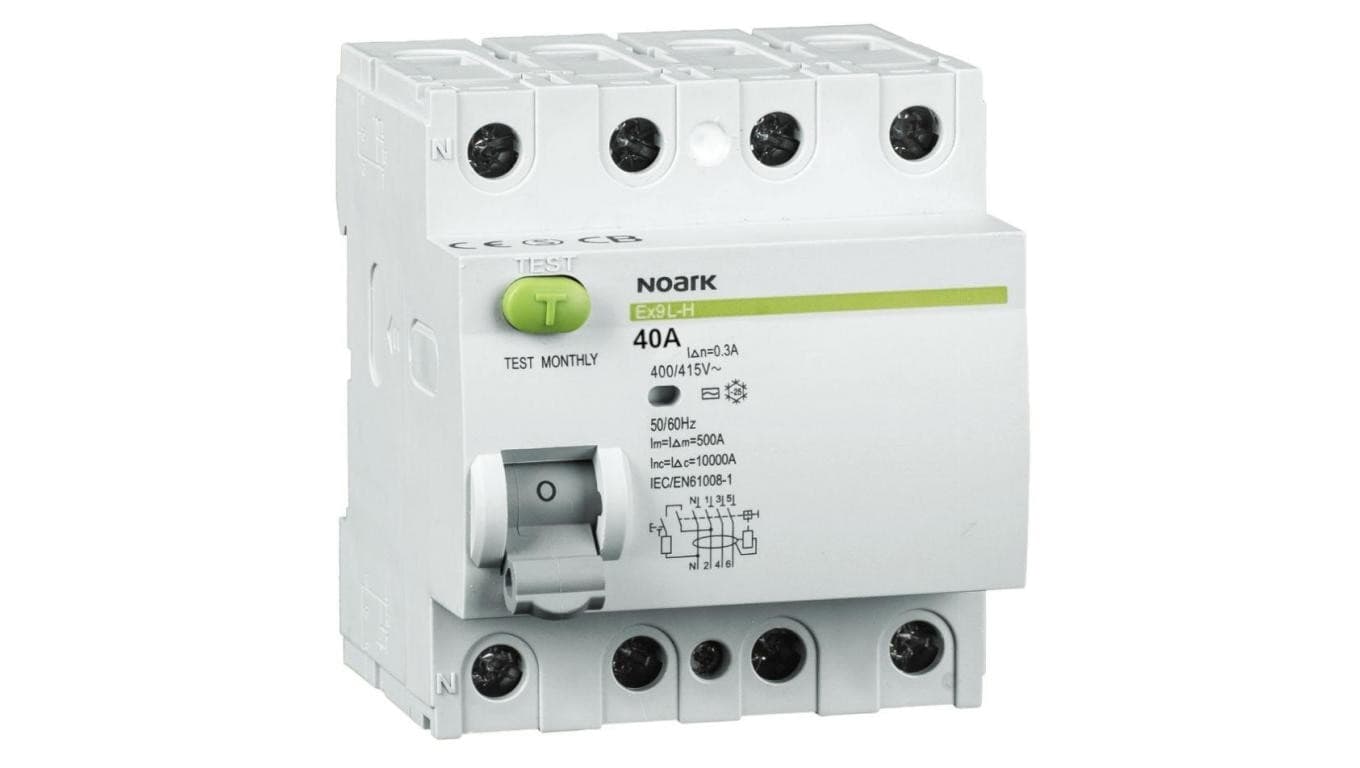 Wyłącznik różnicowoprądowy 4P 40A 300mA typ AC 10kA Ex9L-H