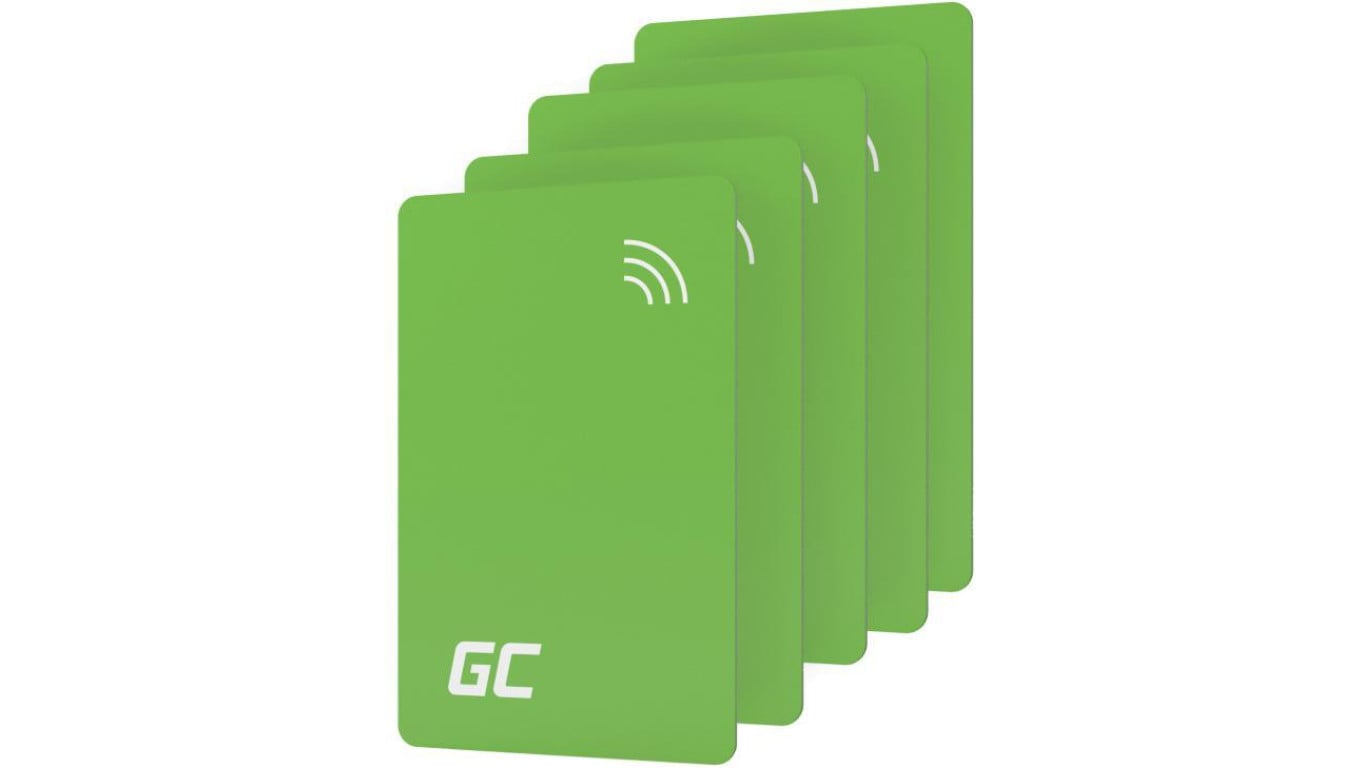 ZESTAW 5 KART DOSTĘPU NFC DO STACJI ŁADOWANIA EV Greencell HabuDen EVGCAKNFC5