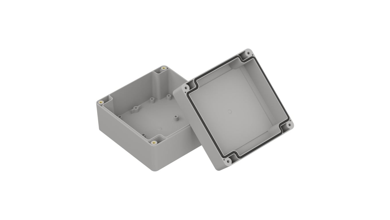 ZP120.120.75SJ-IP67 TM ABS - Obudowa hermetyczna ZP120.120.75 jasna z uszczelką zalewaną i tulejkami mosiężnymi ABS