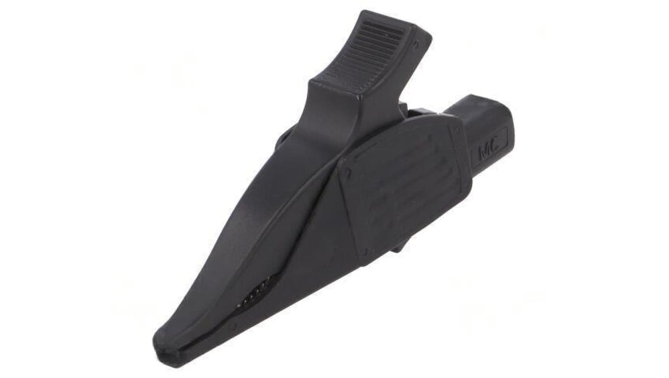 Zacisk krokodylkowy 19A czarny Zakr.chwyt: max.39,5mm 66.9561-21