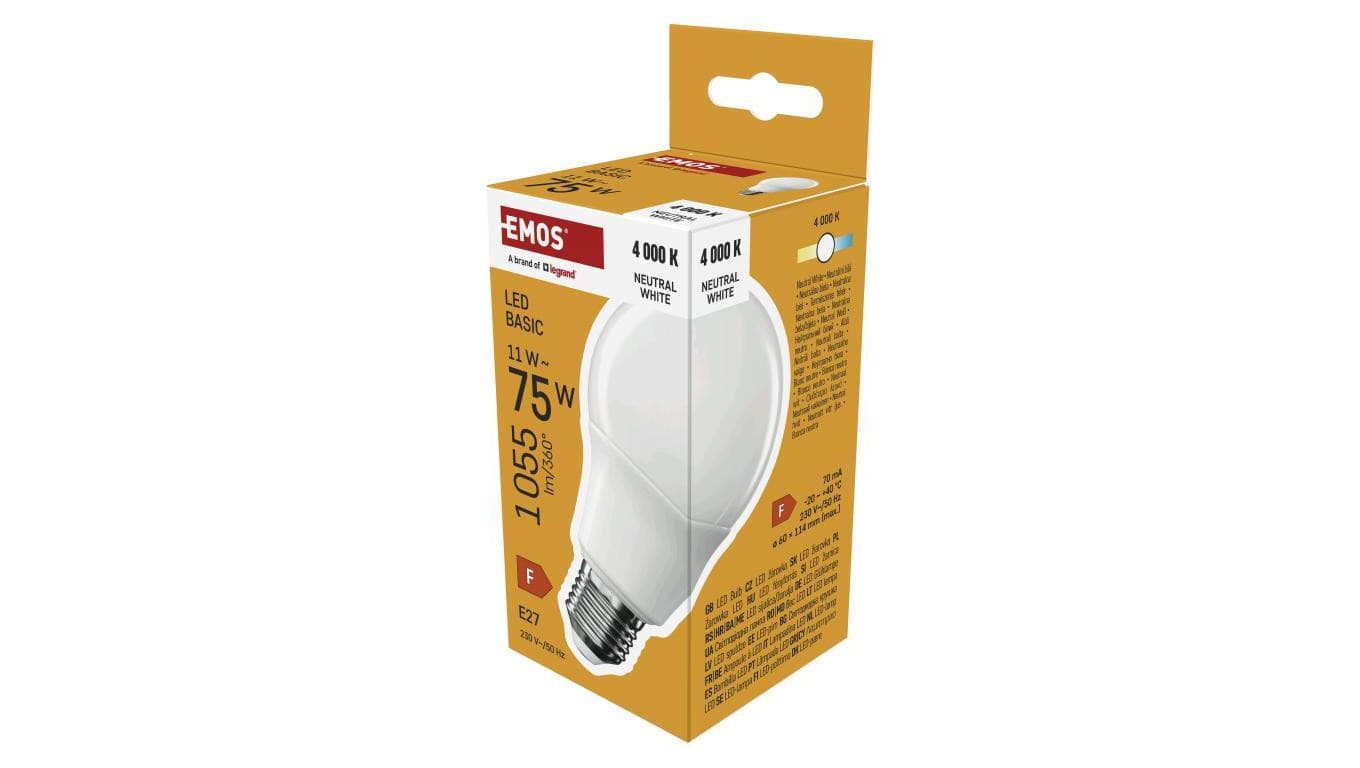 Żarówka LED Basic A60 / E27 / 11W (75 W) / 1055 lm / Neutralna biel ZL5F58