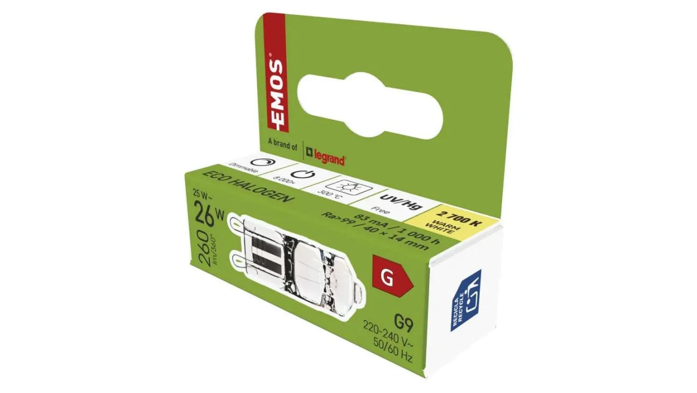 Żarówka halogenowa JC 25W G9 ciepła biel ZE0304