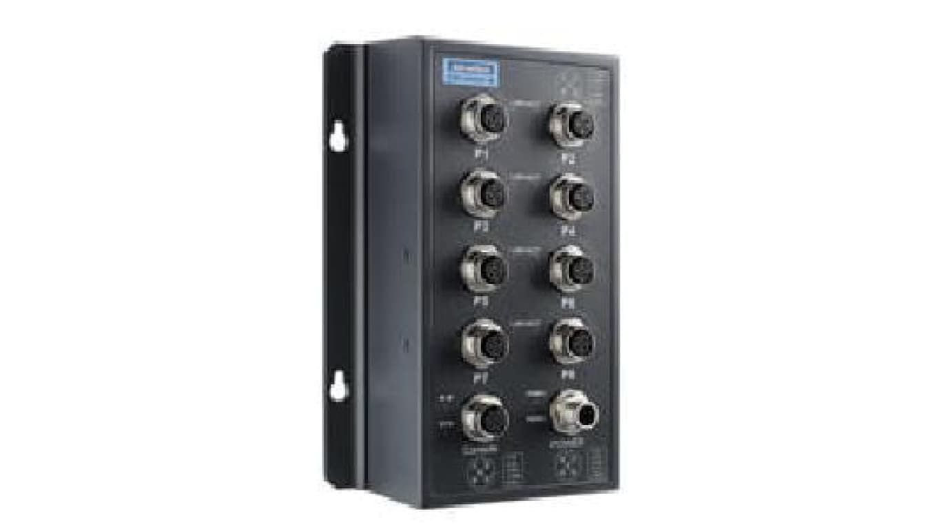 Zarządzalny przełącznik sieciowy warstwy 2, z 8x port M12 FE, X-Ring Pro i szerokim zakresem temperaturowym EKI-9508E-ML-AE
