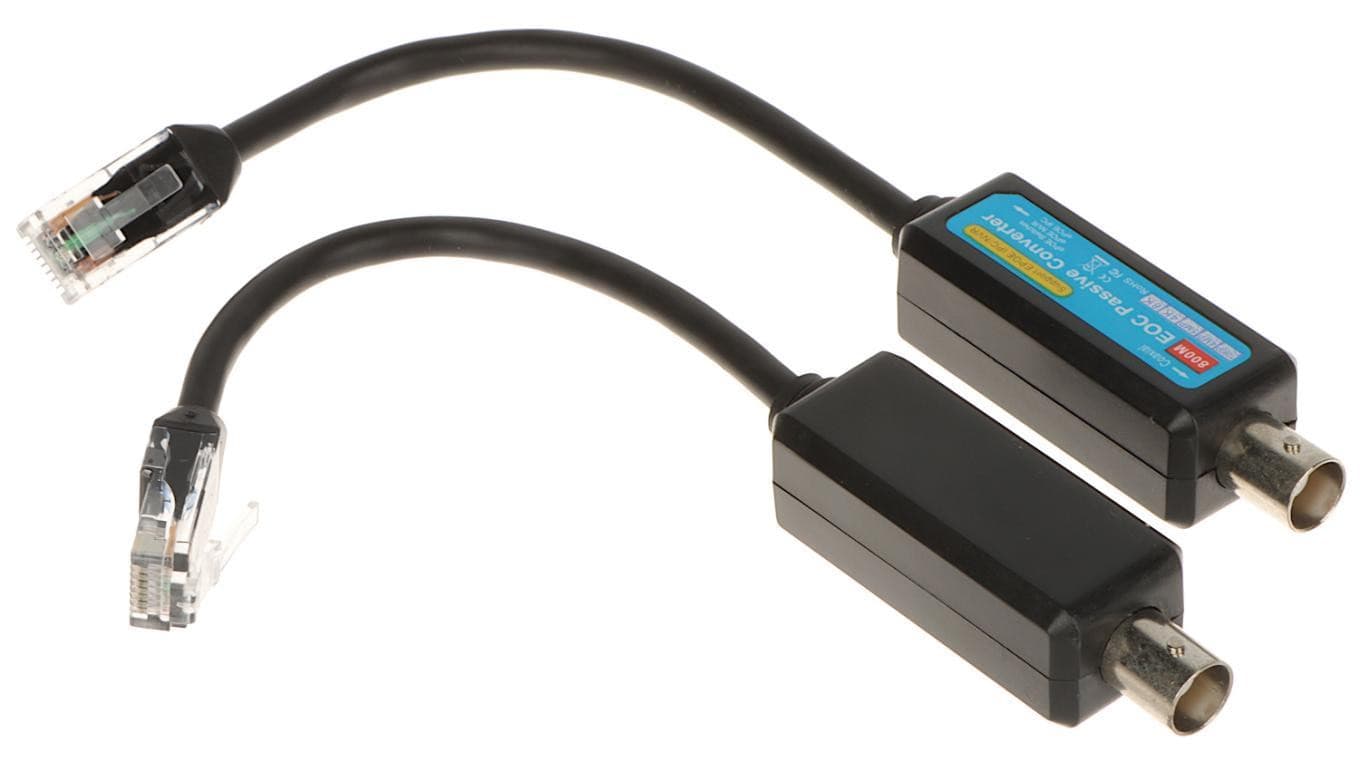 Zestaw transmisji Ethernet over Coaxial Konwerter Ethernet+ePoE EoC-73 za pomocą kabla koncentrycznego max.1000m