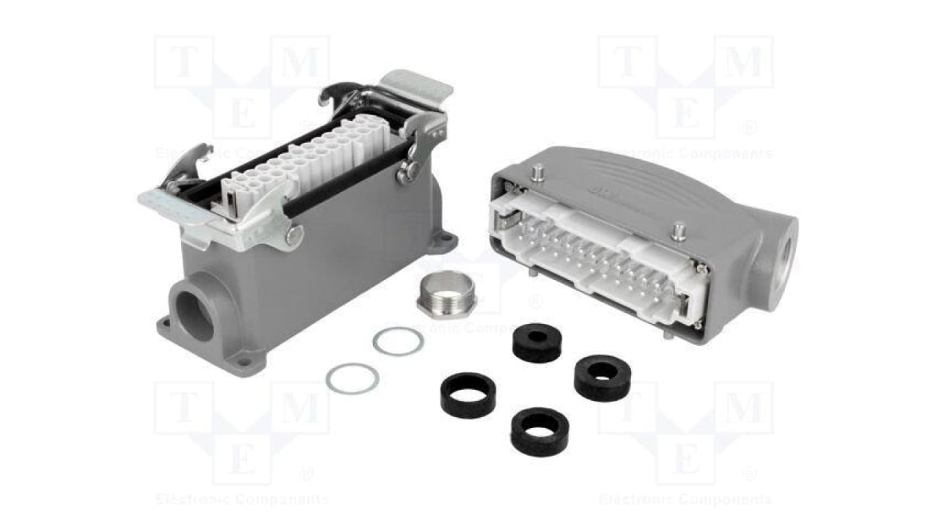 Złącze HDC męskie + żeńskie GWconnect PIN 24 16A 500V 24+PE 93603-0094