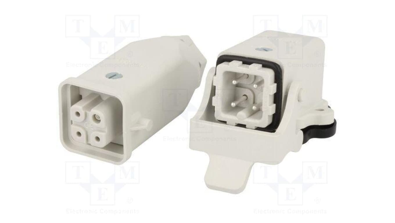 Złącze HDC męskie + żeńskie GWconnect PIN 4 10A 400V 3+PE 93603-0010