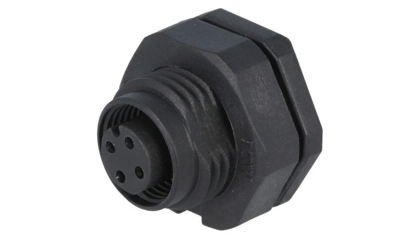 Złącze M12, żeńskie, PIN:4, gniazdo, proste, 250V MSAP-04PFFS-SF8002