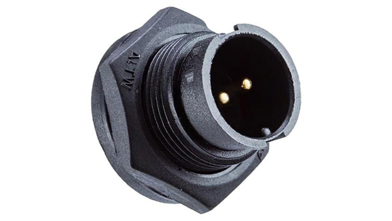 Złącze okrągłe, męskie, PIN: 6, wtyk, proste, na panel, 300 V, 5 A ABD-06PMMS-LC7001