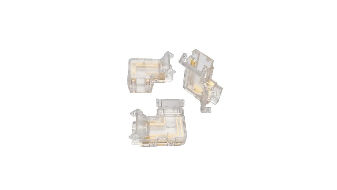 Złączka LED COB 10mm 4 piny (RGB), narożna 10szt