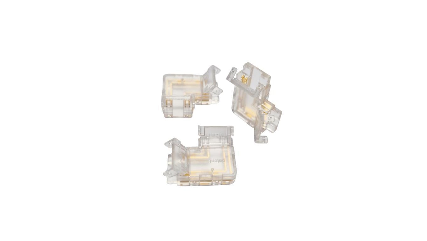 Złączka LED COB 10mm 4 piny (RGB), narożna 10szt
