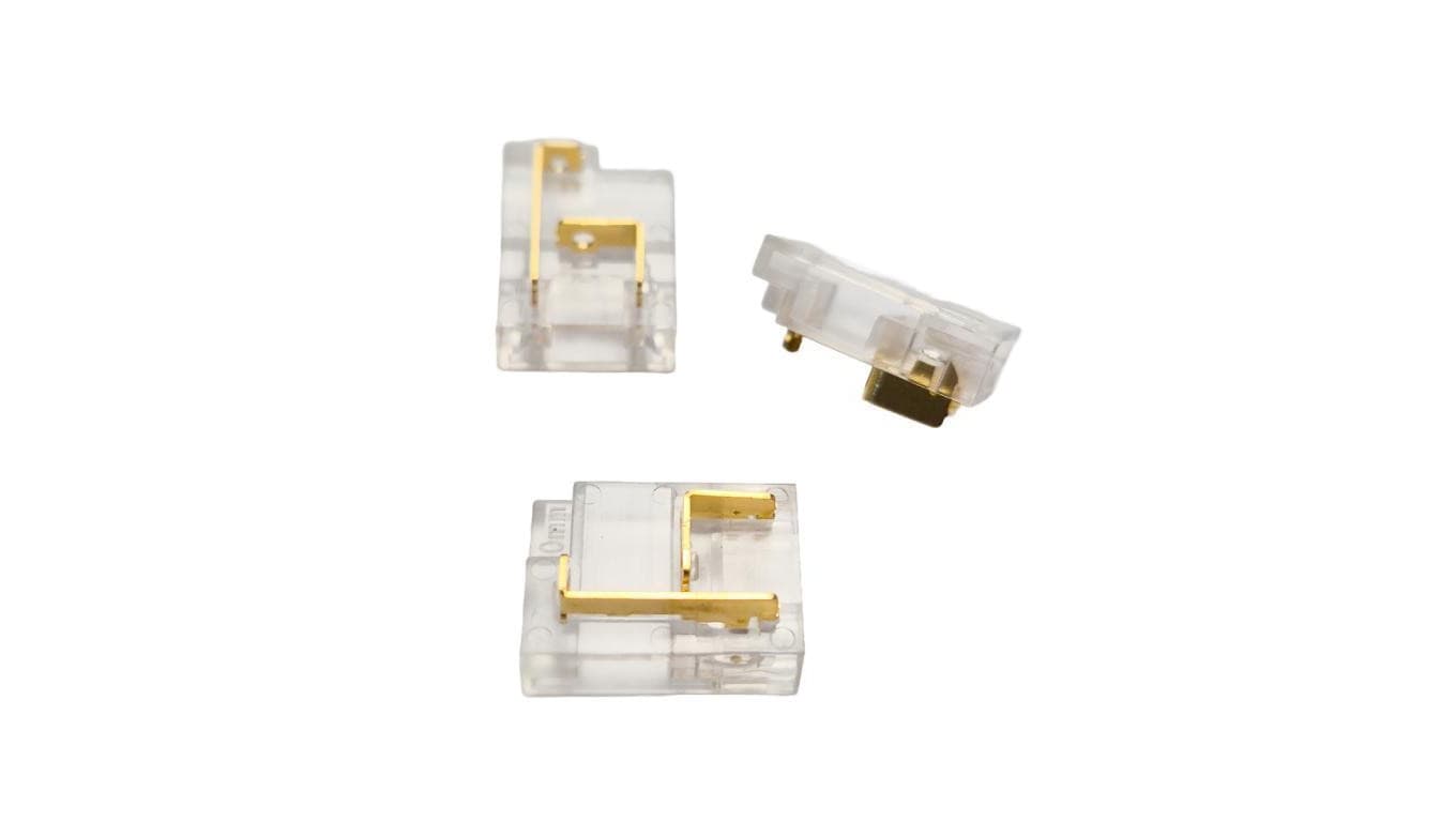 Złączka LED COB/SMD 10mm 2 piny, narożna L/T 10szt