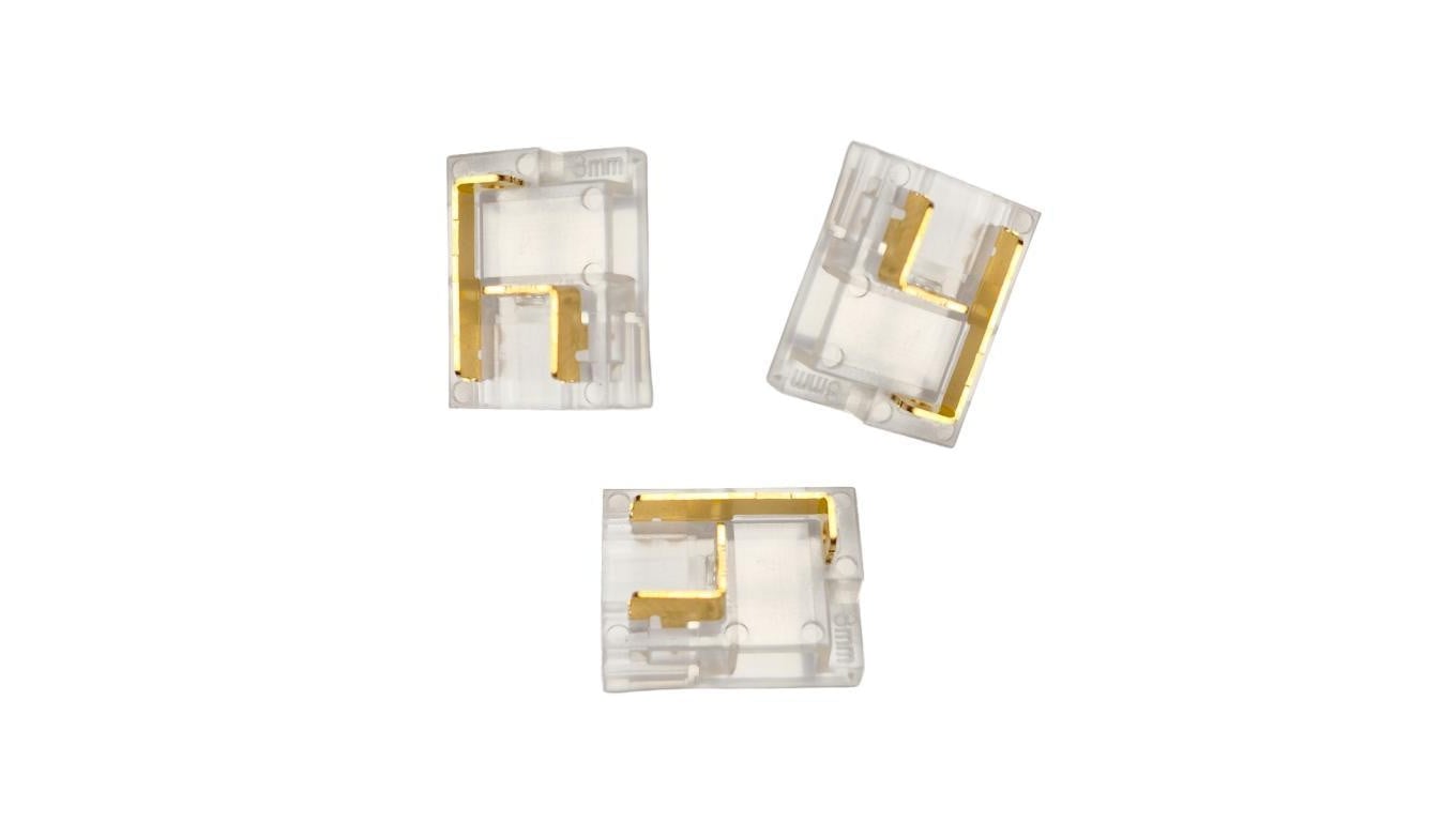 Złączka LED COB/SMD 8mm 2 piny, narożna L/T 10szt