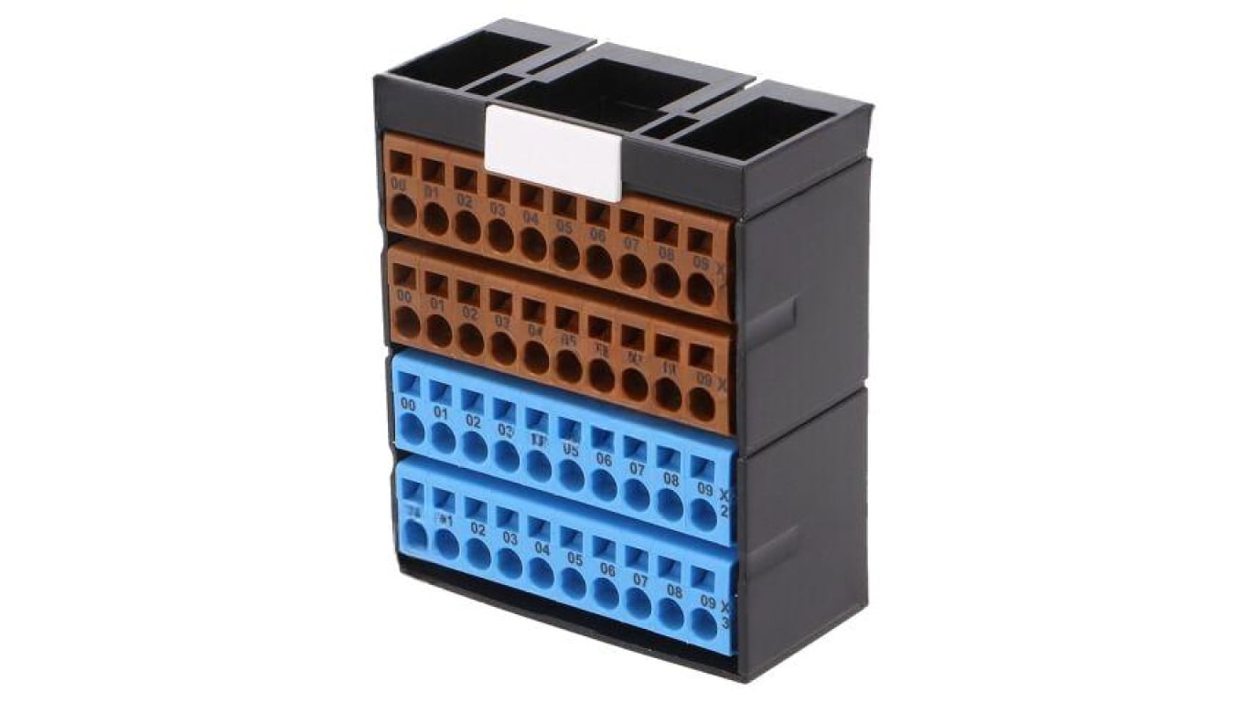 Złączka blok rozdzielczy 10A 30V na szynę DIN L 70mm tory 2 56109