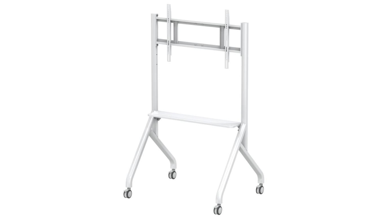 stojak mobilny do telewizora 65-100 Cali 100kg biały półką AV