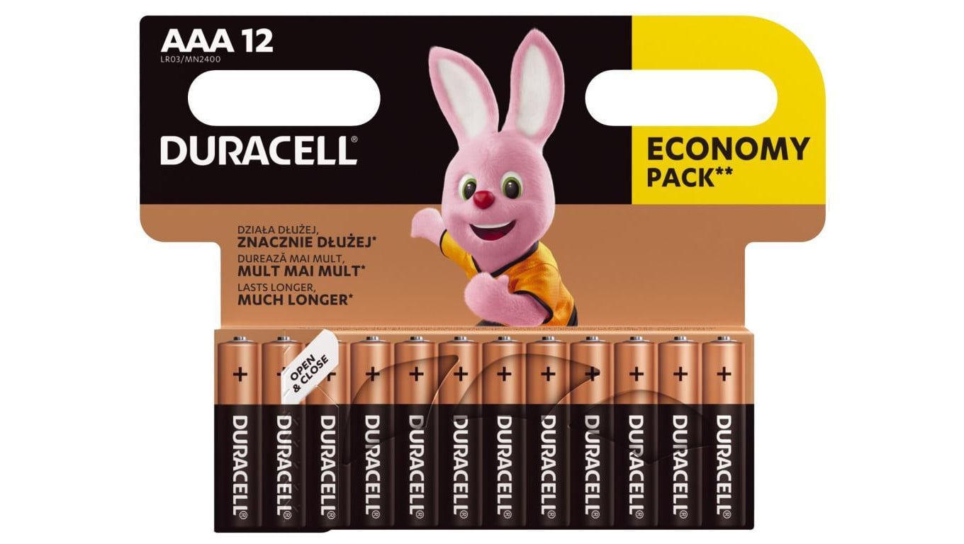 12 x bateria alkaliczna Duracell Basic LR03 AAA (blister)