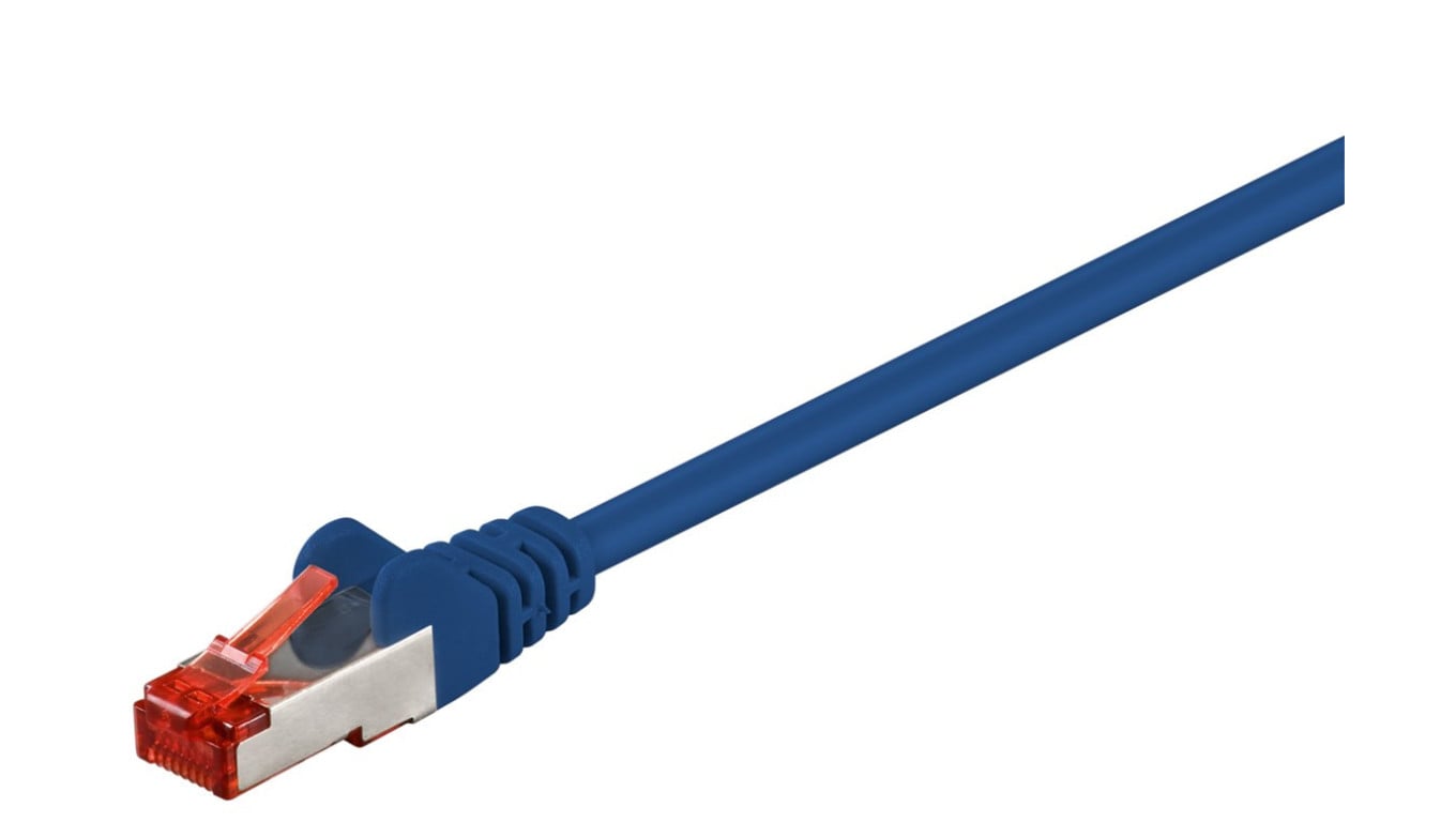 CAT 6 Kabel łączący, S/FTP (PiMF), Niebieski - Długość kabla 10 m