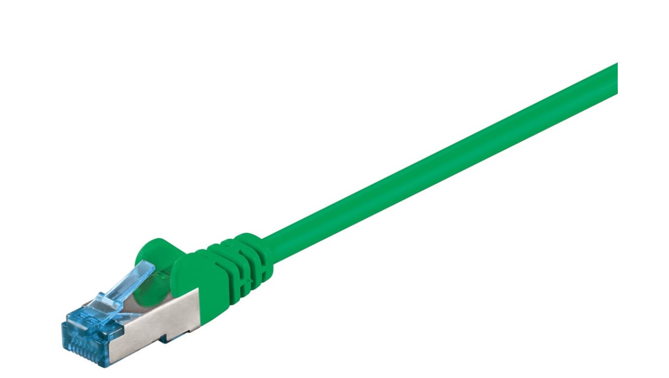 CAT 6AKabel łączący, S/FTP (PiMF), Zielony - Długość kabla 15 m