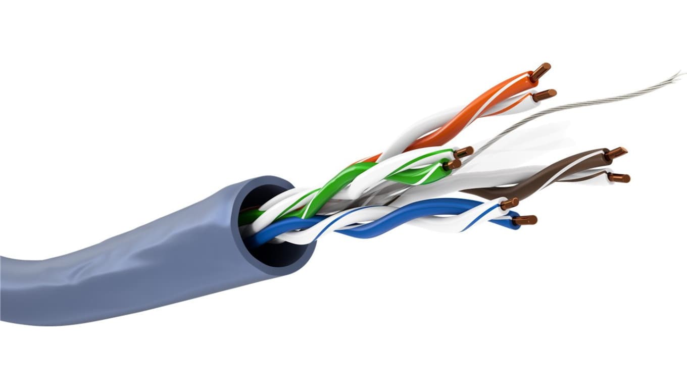 CAT 6a kabel sieciowy, U/UTP, Niebieski - Długość kabla 50 m
