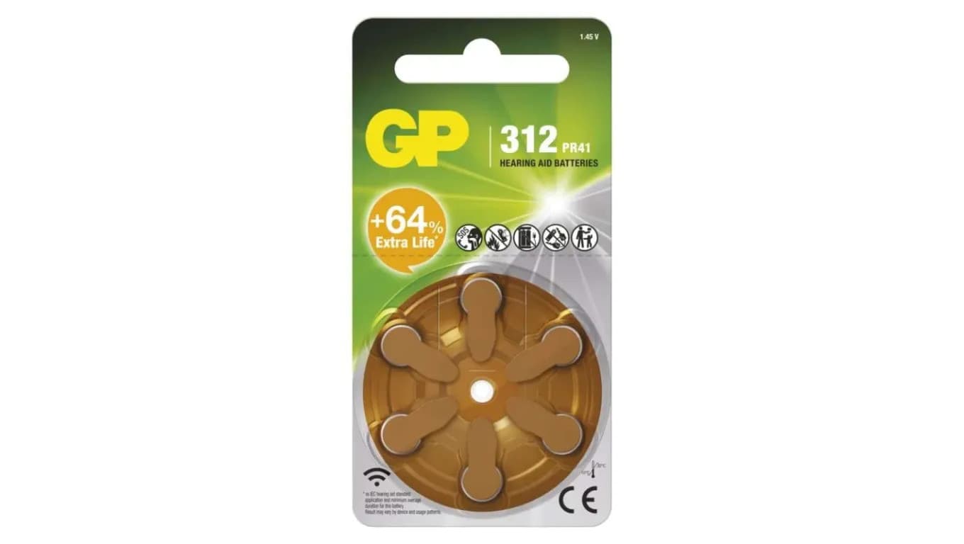 GP Bateria do aparatu słuchowego ZA312 6 szt. B35126