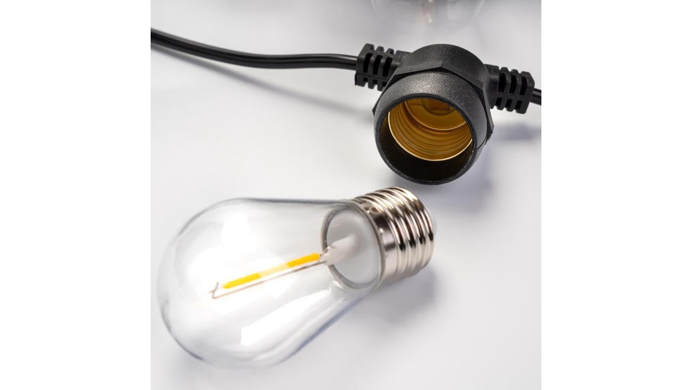 Girlanda Solarna Ogrodowa LUMILED 30x LED Ozdobne Żarówki 20m 2700K Ciepła + Pilot SOLENA