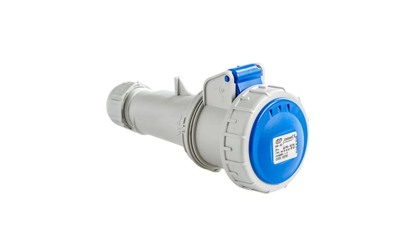 Gniazdo przenośne 16A 3P (2P+E) 230V 6H - niebieskie IP67