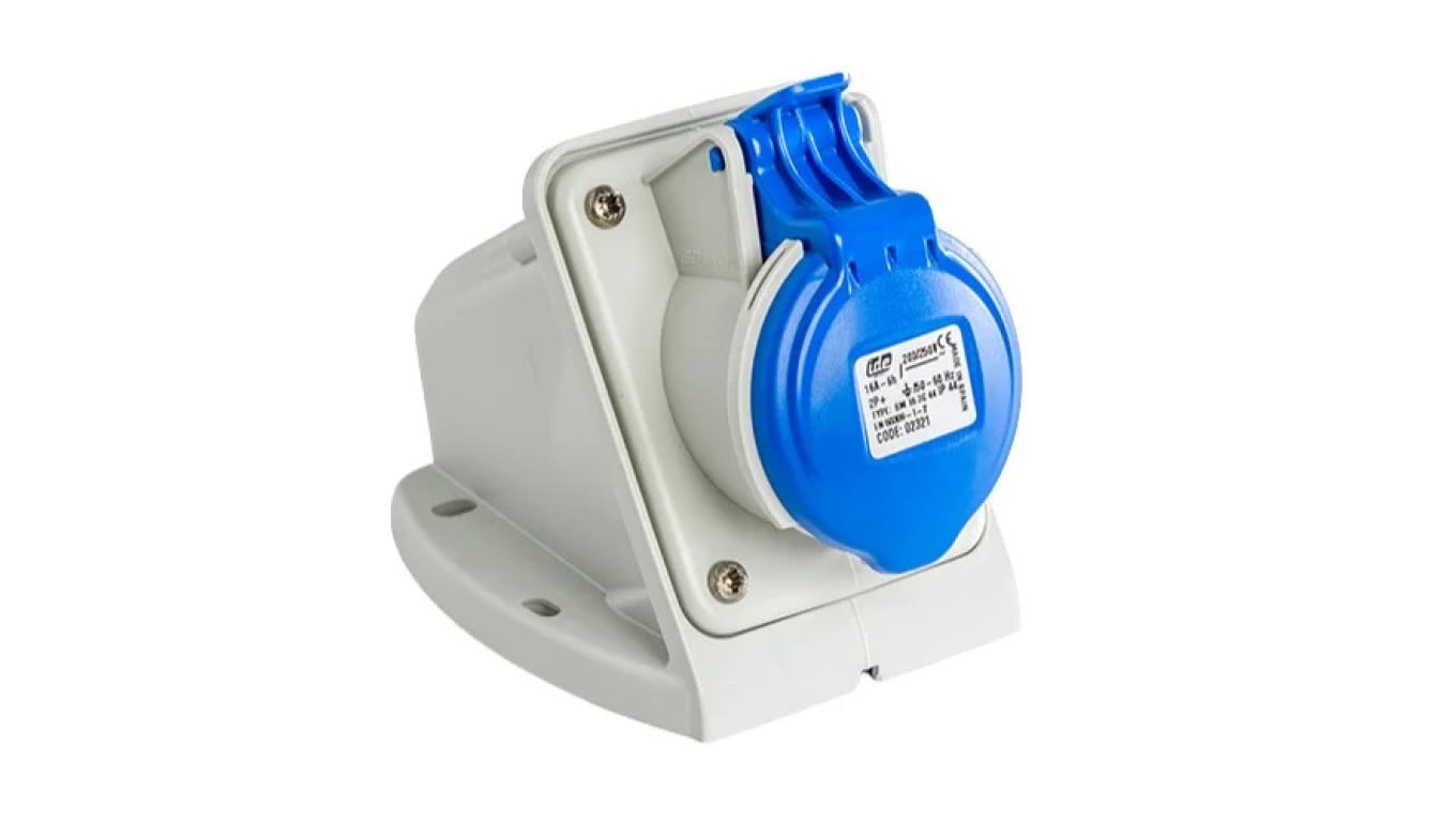 Gniazdo stałe 16A 3P (2P+E) 230V 6H - niebieska IP44