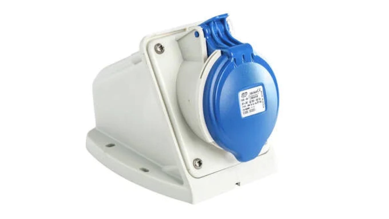 Gniazdo stałe 32A 3P (2P+E) 230V 6H - niebieska IP44