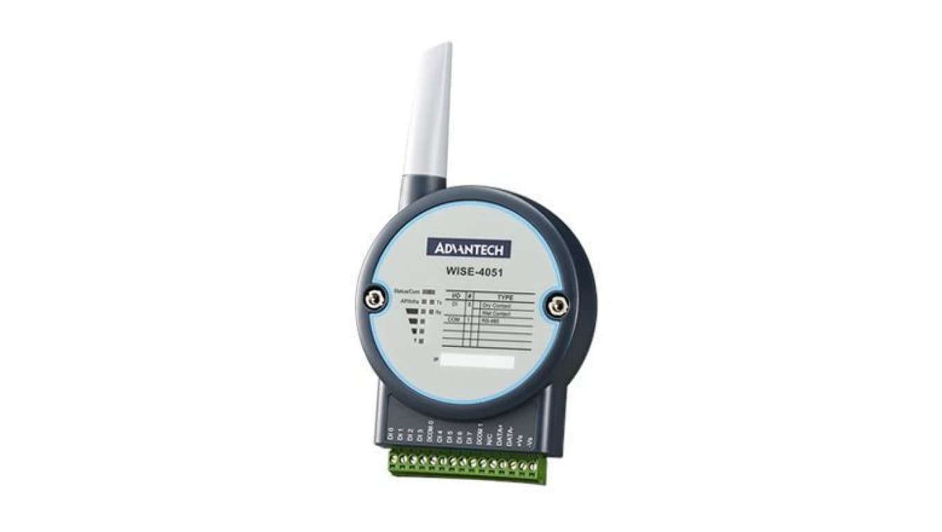 IoT bezprzewodowy moduł wejść i wyjść, Wi-Fi, 8x wejście cyfrowe, 1x RS-485 port, szeroki zakres temperaturowy WISE-4051-B