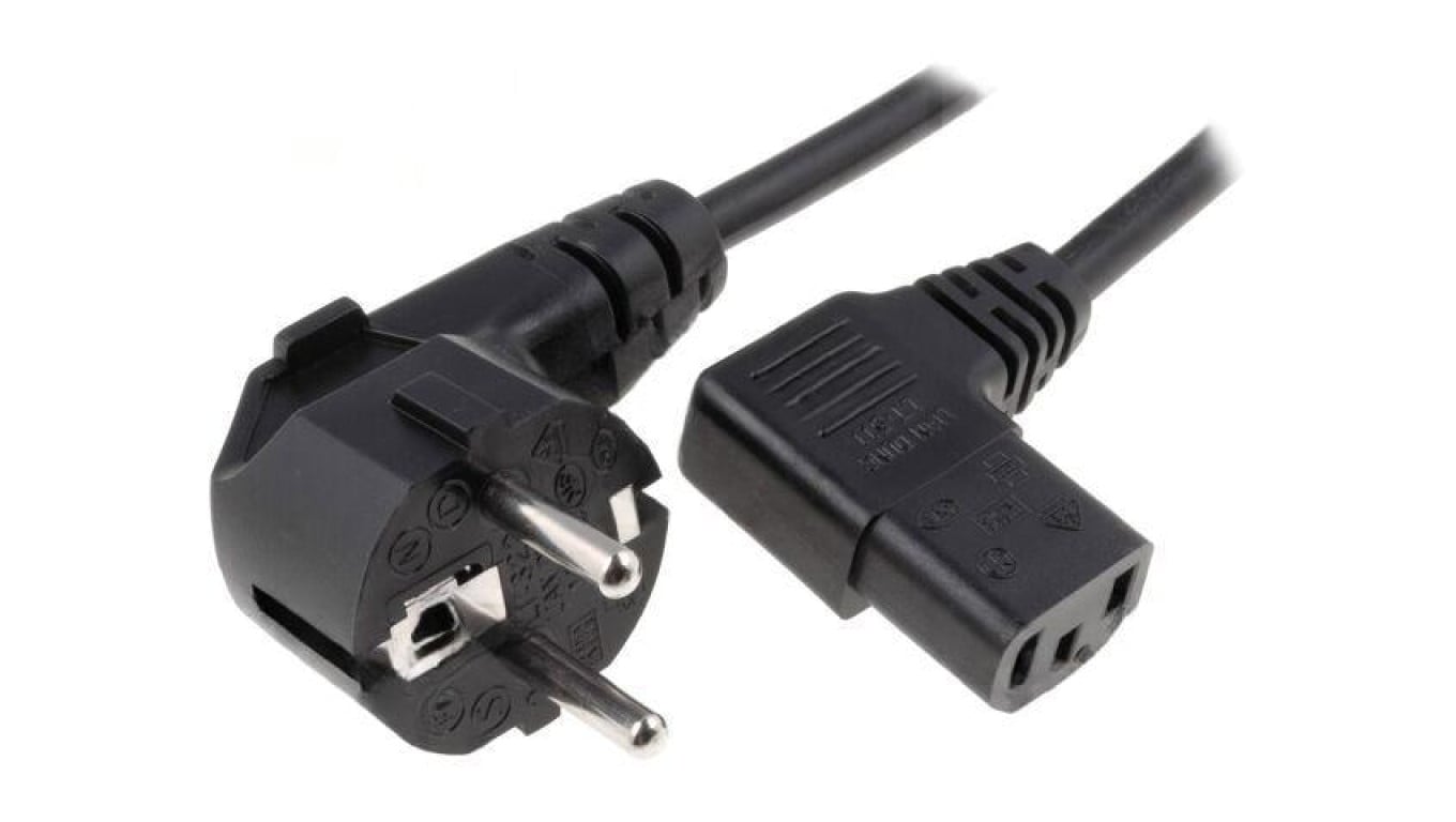 Kabel: 3x1mm2, 1,8m, 10A, 250V LT322+511 H05VV-F 3X1.0 1.8M BLK
