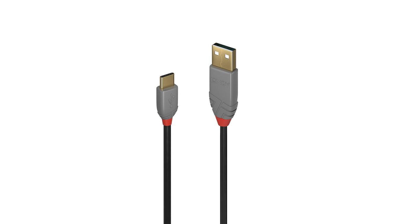 Kabel USB 2.0 typu A do C o długości 2 m, Anthra Line