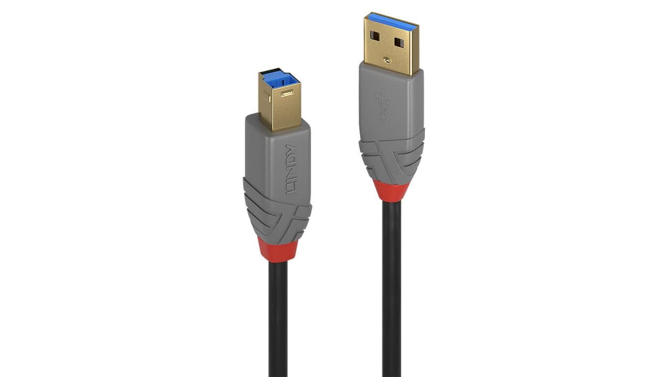Kabel USB 3.2 typu A na B o długości 1 m, 5 Gb/s, Anthra Line
