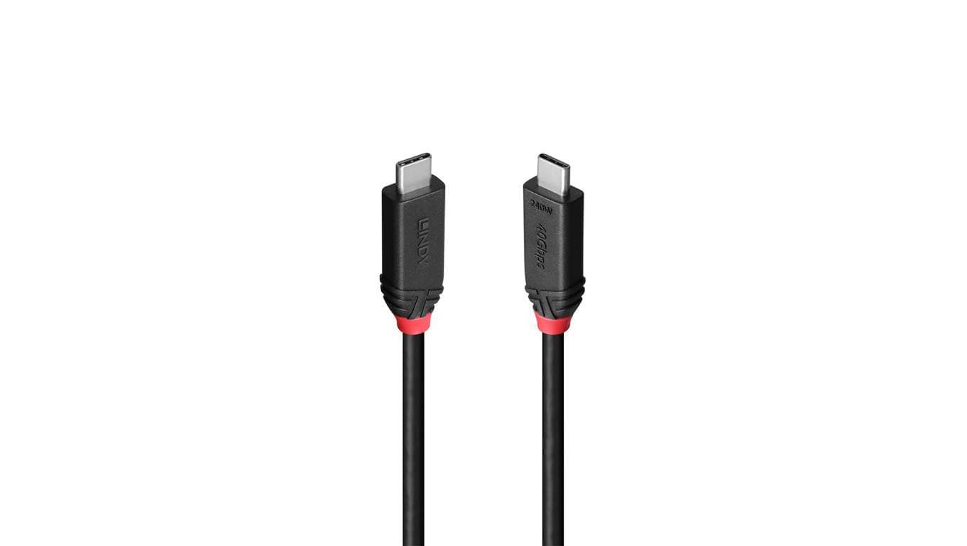 Kabel USB4 typu C o długości 0,5 m, 40 Gb/s, 240 W PD, Black Line