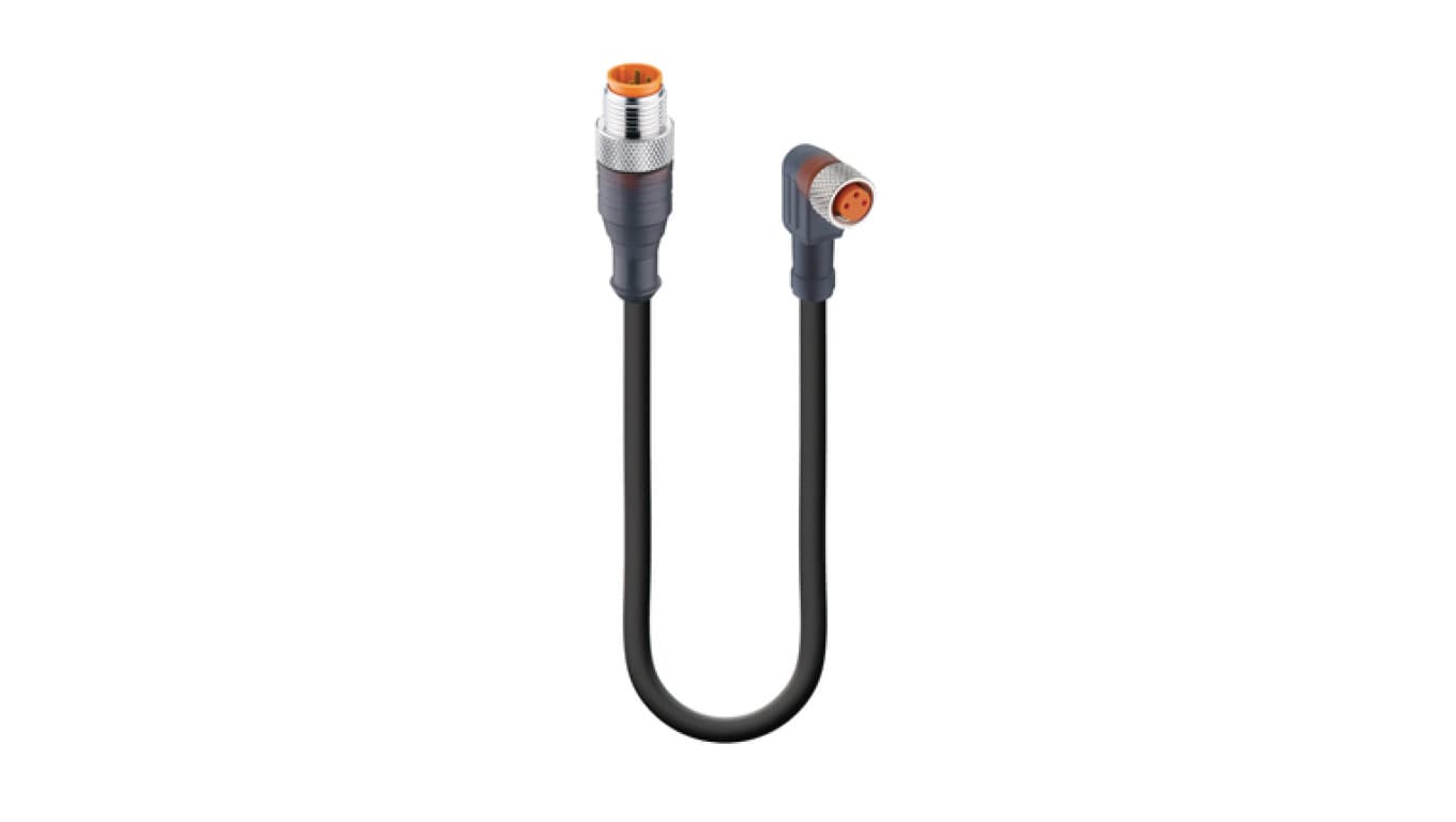 Kabel konfekcjonowany obustronnie złącza M12 męskie proste / M8 żeńskie kątowe 3-PINowe LED PUR RST 3-RKMWV/LED A 3-224/5 M