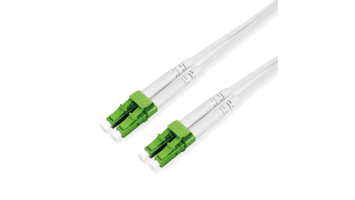 Kabel światłowodowy ROLINE duplex, 9/125µm OS2, LC/LC, wzmocniony stalą, LSOH, biały, 20 m