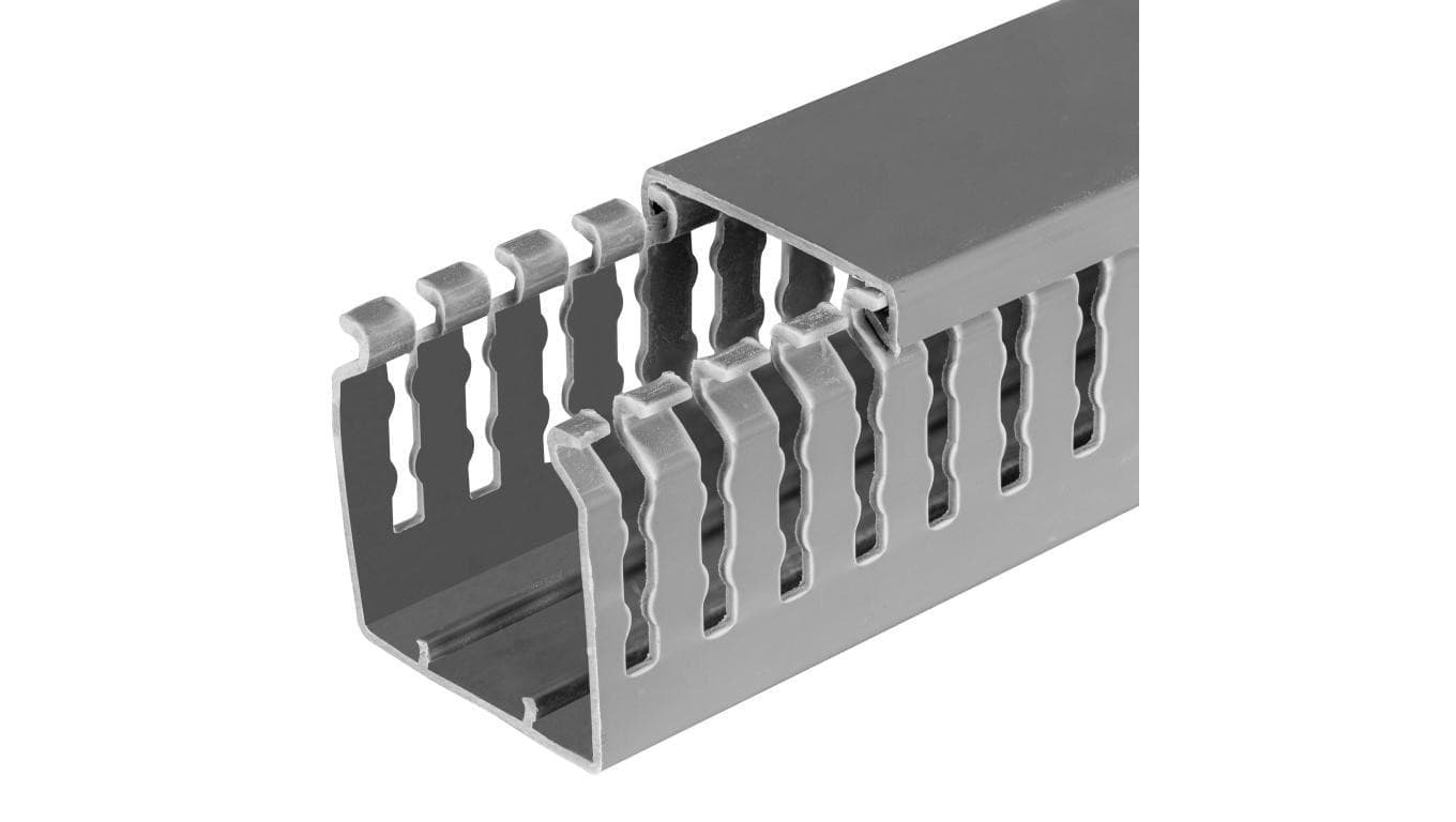 Kanał grzebieniowy 25x25mm szary korytko kablowe z pokrywą 2mb NEKU