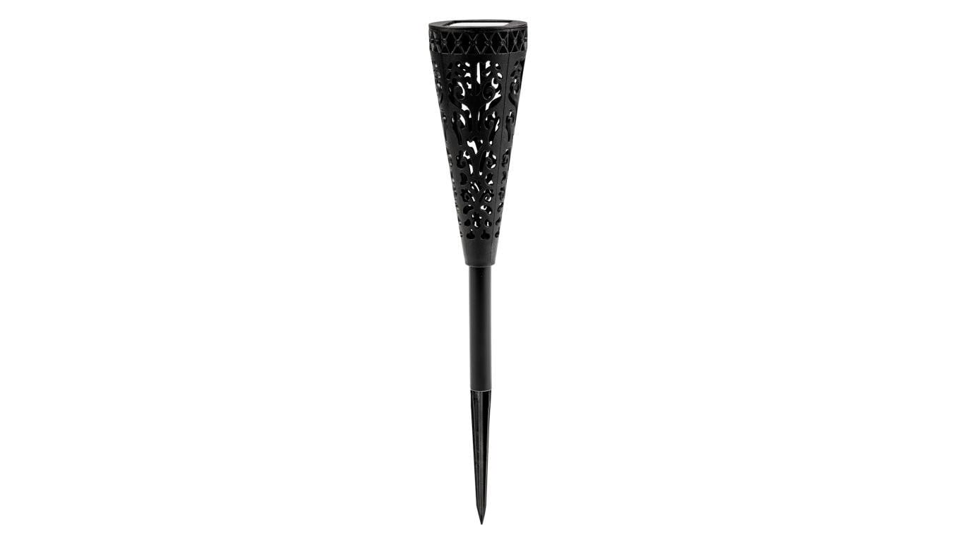 Lampa Solarna LUMILED Ogrodowa LED 2700K IP44 Wbijana Zewnętrzna Słupek Lampka Czarna THALIA