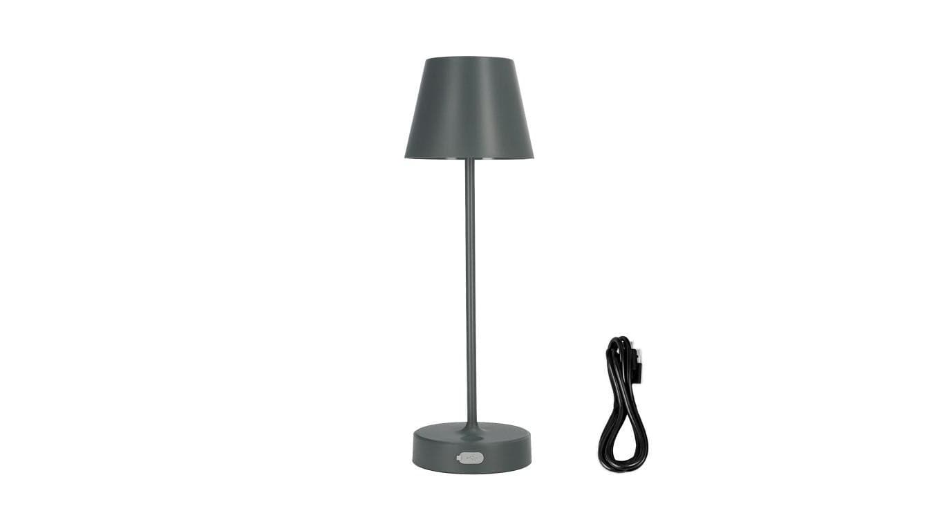 Lampka stołowa NELI 2,7W LED szara, z akumulatorem 2200mAh, IP54, barwa ciepła 200lm, 33cm, EDO777643 EDO
