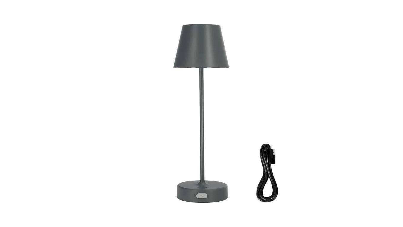 Lampka stołowa NELI 2,7W LED szara, z akumulatorem 2200mAh, IP54, barwa ciepła 200lm, 33cm, EDO777643 EDO