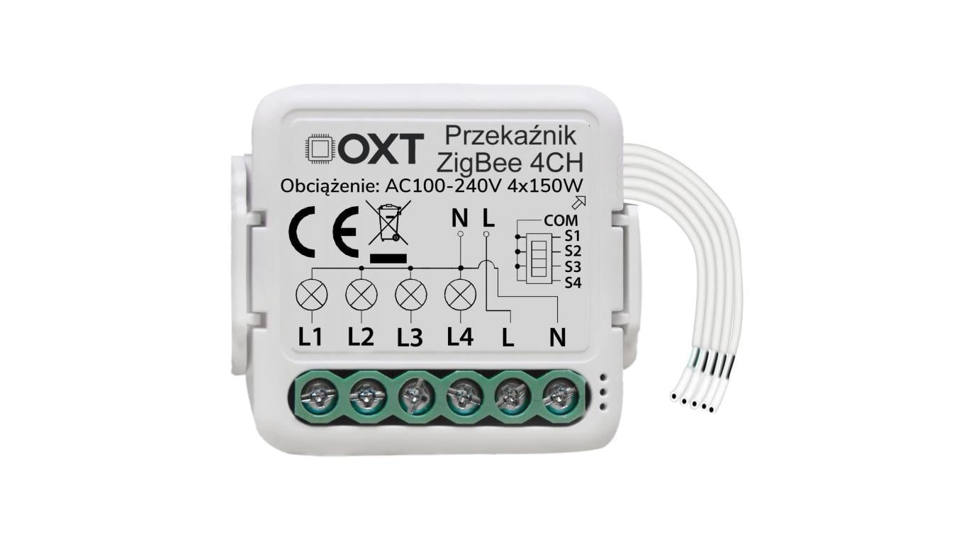 Moduł OXT mini przekaźnik 4 obwody ZigBee TUYA
