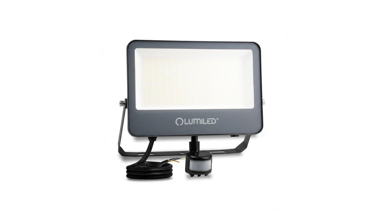 Naświetlacz LED LUMILED TRINOX 100W 11000lm CCT IP65 Szary Czujnik Ruchu i Zmierzchu Klasa E 3 Lata Gwarancji